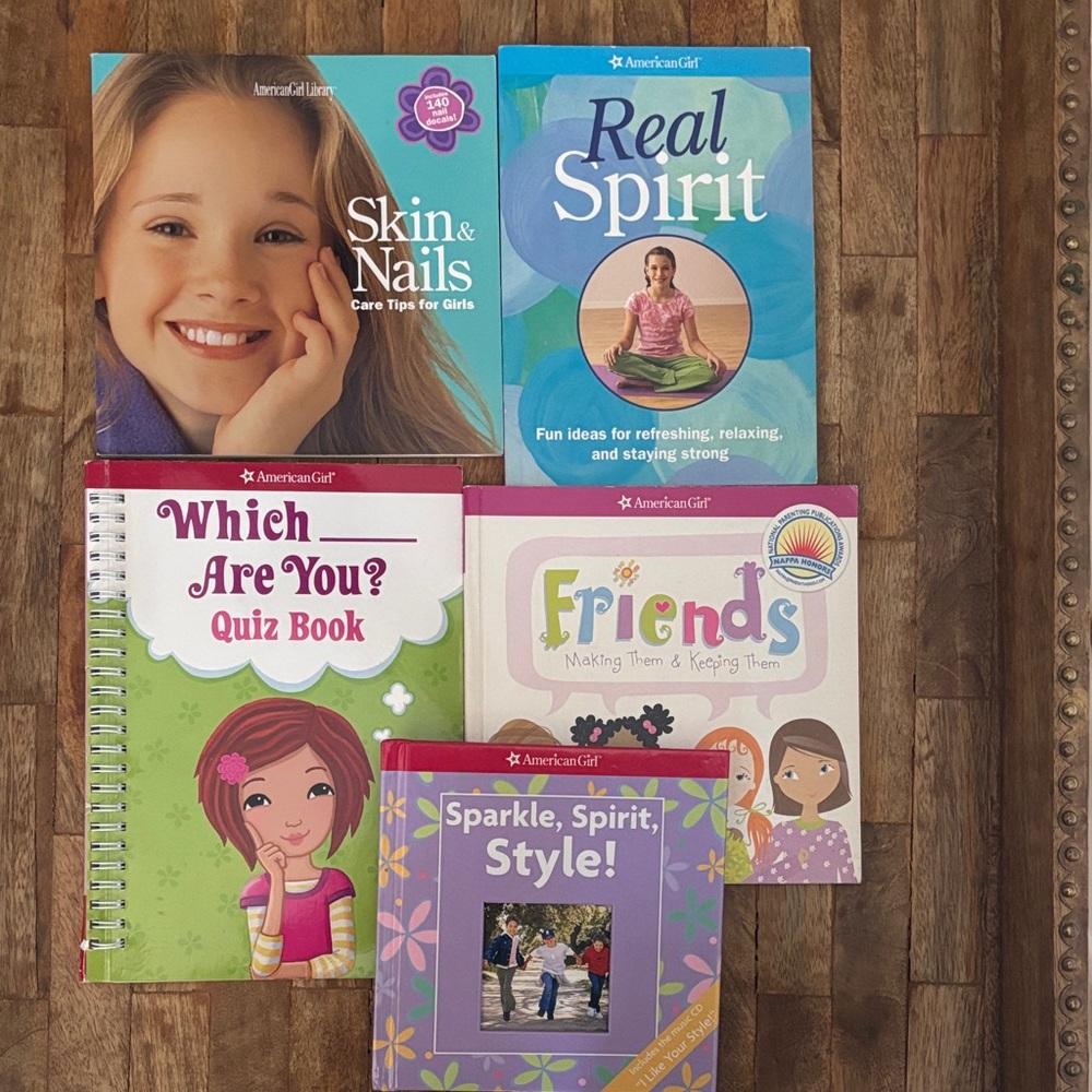 5 Assorted American Girl Doll Books - fashion and well being